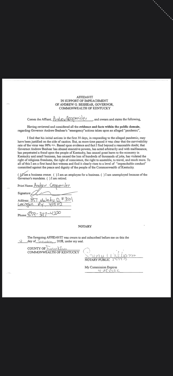 Andy Beshear Impeachment Documents